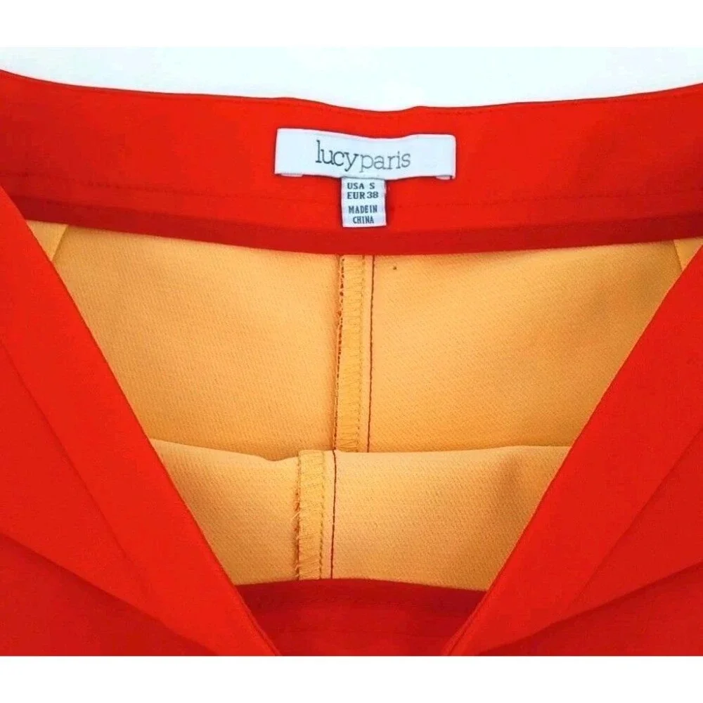 Quiet Luxury Barbie Red Tailored Shorts Small Gold Zip Yacht Party Preppy